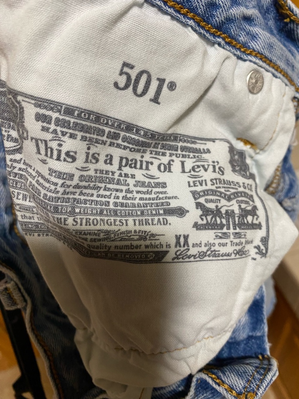 Levi's Light Blue Ripped Denim Cutoff Shorts - Picture 4 of 5